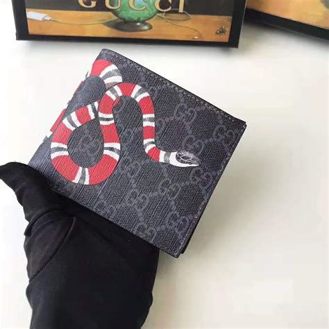 gucci supreme french flap wallet|Gucci kingsnake men's wallet.